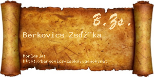 Berkovics Zsóka névjegykártya